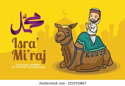 illustration banner design for isra miraj night trip