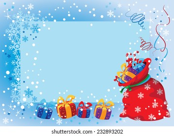 illustration of a banner with gifts