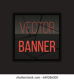 Illustration banner with glass, divided to sections. Vector Illustration