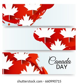 illustration of a Banner for Happy Canada day.