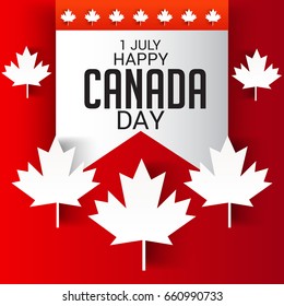 illustration of a Banner for Happy Canada day.