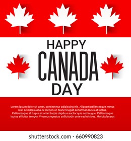 illustration of a Banner for Happy Canada day.