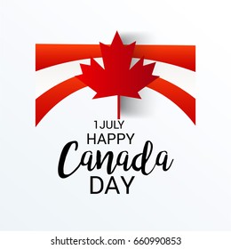 illustration of a Banner for Happy Canada day.