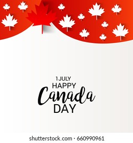 illustration of a Banner for Happy Canada day.