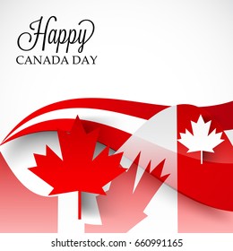 illustration of a Banner for Happy Canada day.