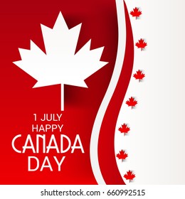 illustration of a Banner for Happy Canada day.