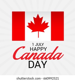 illustration of a Banner for Happy Canada day.