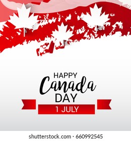 illustration of a Banner for Happy Canada day.