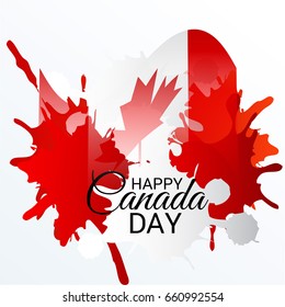 illustration of a Banner for Happy Canada day.