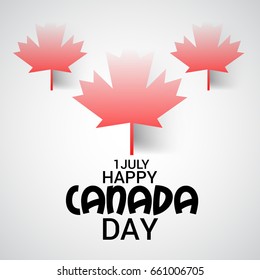 illustration of a Banner for Happy Canada day.