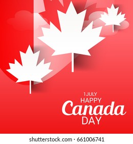 illustration of a Banner for Happy Canada day.