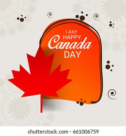 illustration of a Banner for Happy Canada day.