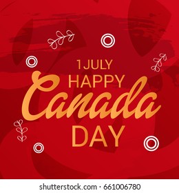 illustration of a Banner for Happy Canada day.