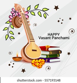 illustration of a Banner for Happy Vasant Panchami. 
