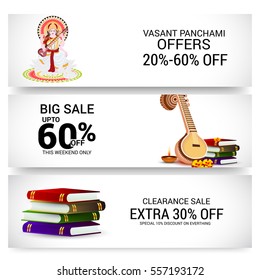 illustration of a Banner for Happy Vasant Panchami. 