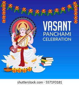 illustration of a Banner for Happy Vasant Panchami. 