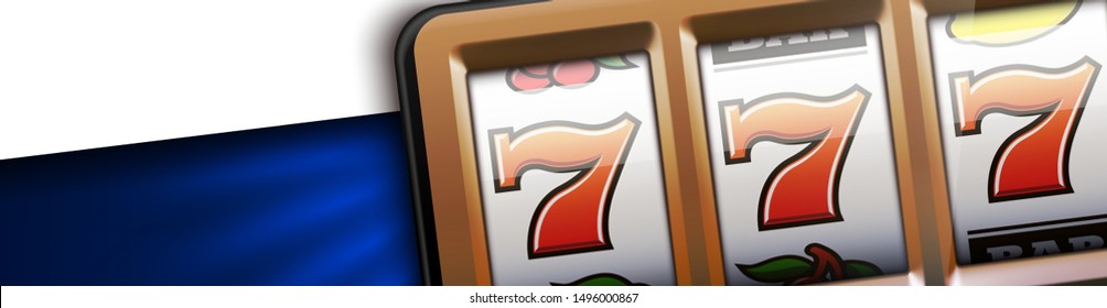 Illustration banner of mobile online casino application with 777 big win slot machine. Realistic advertising poster with online mobile app casino and Jackpot 777. Play now in One Armed Bandit banner