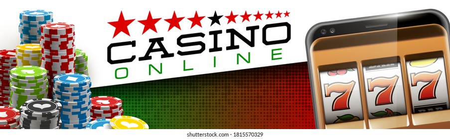 Illustration banner of mobile online casino application with 777 big win slot machine. Realistic advertising poster with online mobile app casino and Jackpot 777. Play now in One Armed Bandit banner