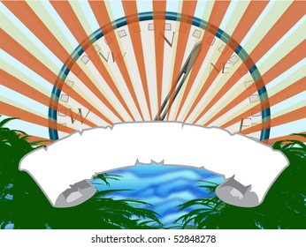 illustration of  banner with nature background