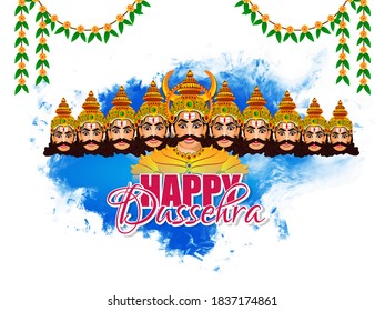 Illustration of banner or poster, card in Happy Dussehra festival of India with beautiful texture background.