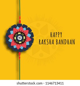 illustration of banner poster with Decorative Rakhi for Raksha Bandhan, Indian festival of brother and sister bonding celebration.