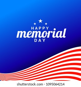 Illustration Banner Or Poster Of Happy Memorial Day.