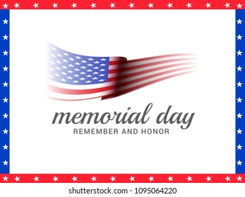 Illustration Banner Or Poster Of Happy Memorial Day.