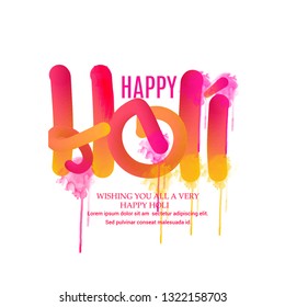 illustration of banner, poster, invitation card for Holi celebration with colourful background