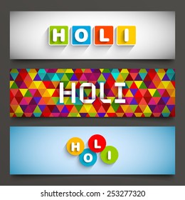 Illustration of banner set of Holi.
