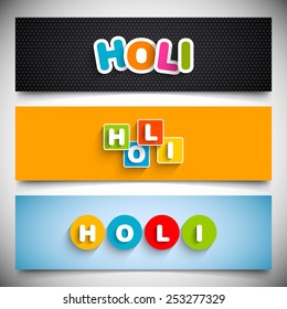 Illustration of banner set of Holi.
