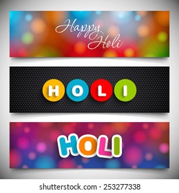 Illustration of banner set of Holi.