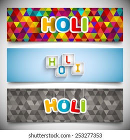 Illustration of banner set of Holi.