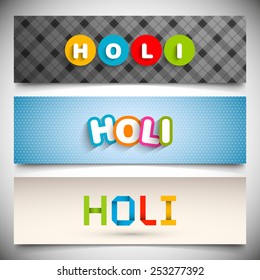 Illustration of banner set of Holi.