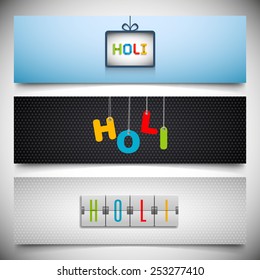 Illustration of banner set of Holi.