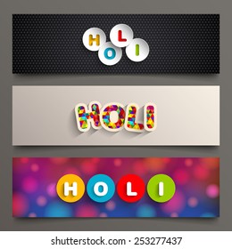 Illustration of banner set of Holi.