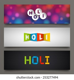 Illustration of banner set of Holi.