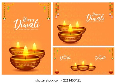 ilustración del fondo de la plantilla de pancartas con el diario quemándose en Feliz Día Diwali para el festival de la luz en India