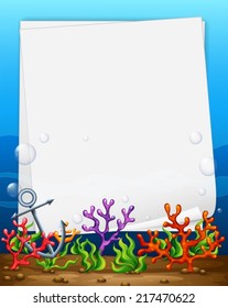Illustration of a banner with underwater background