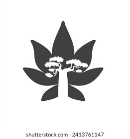 illustration of baobab tree, vector art.