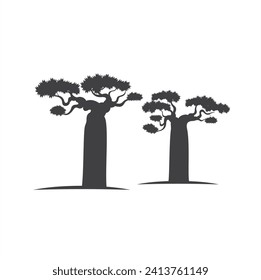 illustration of baobab tree, vector art.