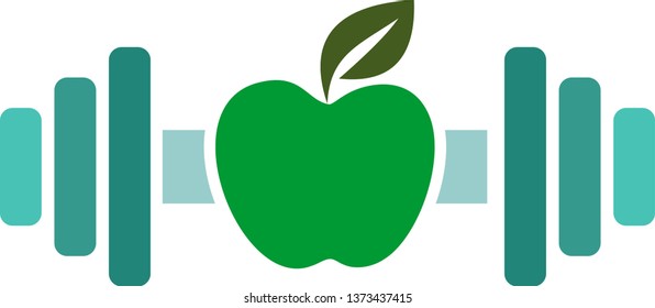 Illustration of a bar with an apple. nutrition during sports
