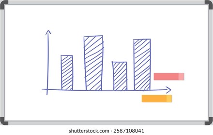 Illustration of a bar chart on a whiteboard