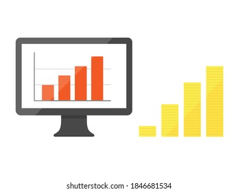 Illustration of bar chart that is displayed on the monitor.