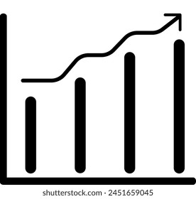 illustration of a bar graph with arrow