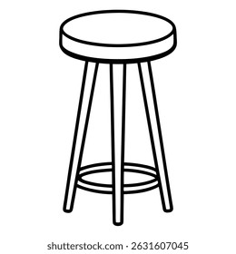 Illustration of a bar stool furniture isolated on transparent background