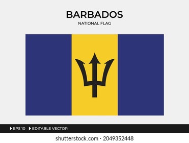 Illustration of Barbados National Flag