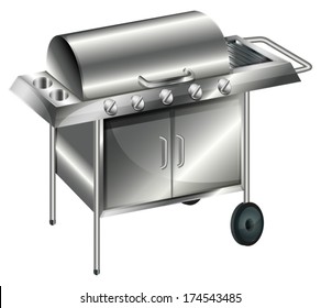 Illustration of a barbecue grill on a white background