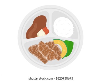 Illustration of a barbecue plate.