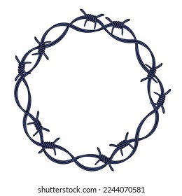 Illustration of a barbed wire woven into rings