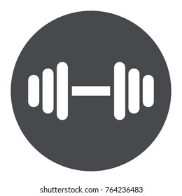 Illustration of barbell circle grey icon